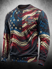 Men's U.S. Veterans Day Printed Crew Neck Sweatshirt