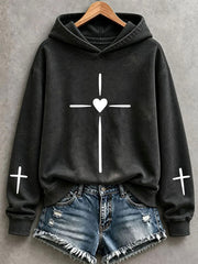 Women's Christian Art Cross Hoodie