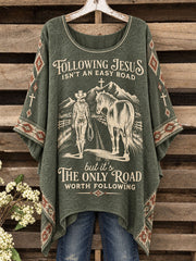Women's Western Style Horses Faith Lover Art Printed Tops
