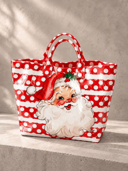 Women's Polka-Dot Santa Handbag
