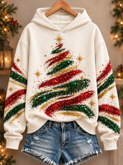 Women's Christmas Tree Art Regular Hoodie