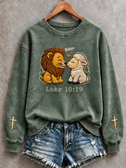 Women's Christian Lion and Lamb Bible Regular Sweatshirt