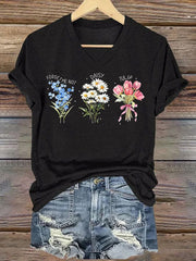 Women's Casual Floral Print T-Shirt