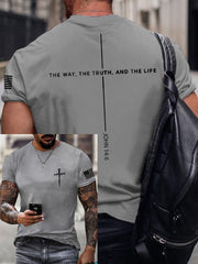 Men's Jesus The Way The Truth The Life John 14:6 Christian Cross Short Sleeve T-shirt