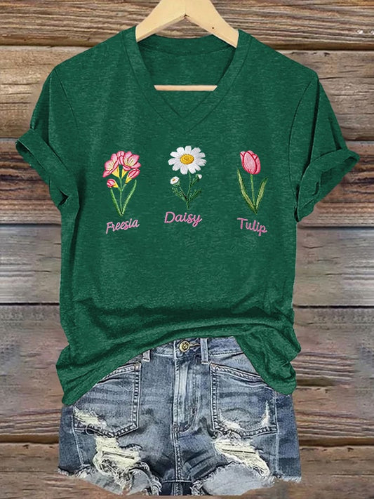Women's Casual Floral Print T-Shirt