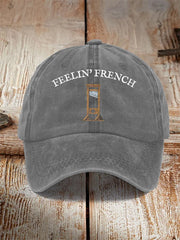 Unisex Distressed Washed Cotton Guillotine "FDT" Print Hat