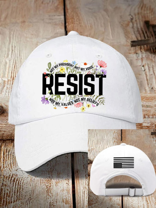 Retro Resist Not My President, Not My Voice, Not My Values, Not My Beliefs Print Baseball Cap