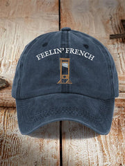 Unisex Distressed Washed Cotton Guillotine "FDT" Print Hat
