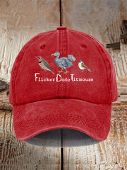 Unisex Distressed Washed Cotton Animal "FDT" Print Hat