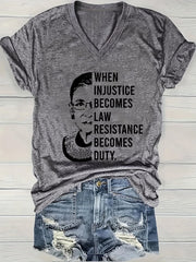 Women's When Injustice Becomes Law Resistance Becomes Duty T-Shirt