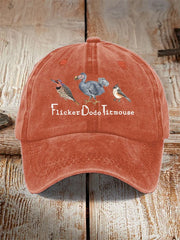 Unisex Distressed Washed Cotton Animal "FDT" Print Hat