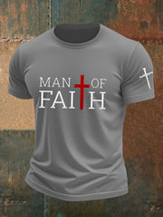 Man Faith Cross Man Of Faith Print Short Sleeve T-shirt