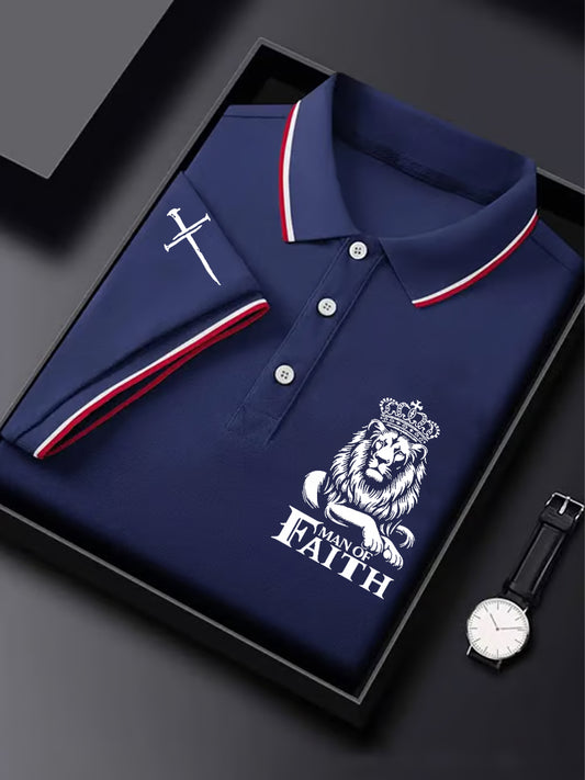 Man Faith Cross Man Of Faith Print Short Sleeve Top