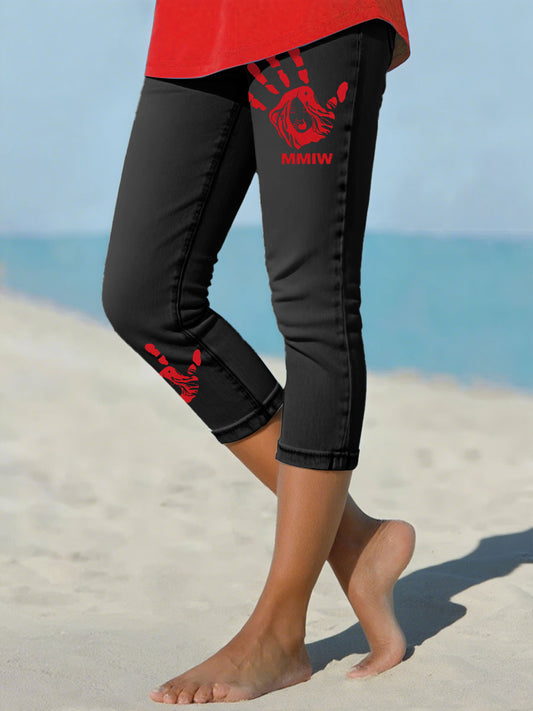 Women's MMIW Red Handprint Leggings
