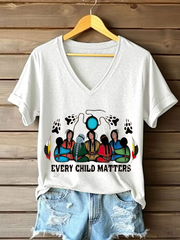 Women's every child matters V-neck T-shirts
