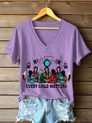 Women's every child matters V-neck T-shirts