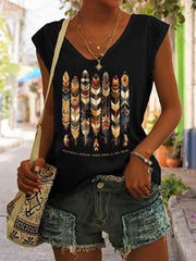 Women's Feathers Appear When Angels Are Near Print Tank Top