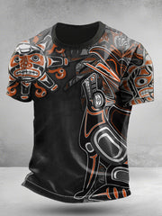 Men's Indigenous Raven & Wolf print T-shirts
