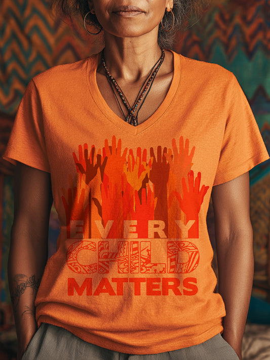 Women's Every Child Matters Print V-Neck T-Shirt