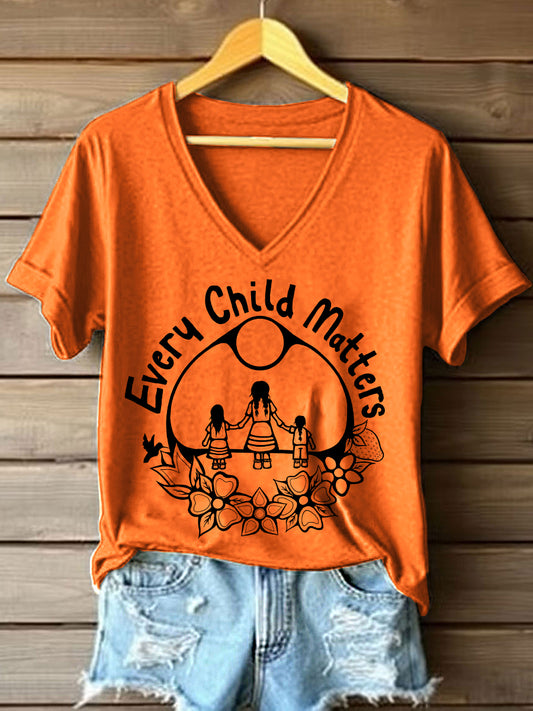 Women's Every Child Matters Print V-Neck T-Shirt