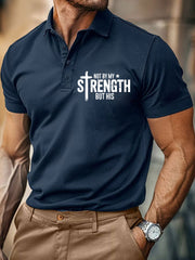 Men's Not My Strength But His Button T-Shirt
