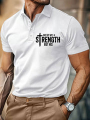Men's Not My Strength But His Button T-Shirt