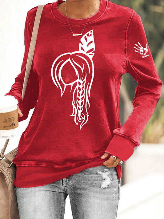 Women's MMIW Printed Casual Sweatshirt