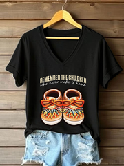 Women's remember the children who never make it home V-neck T-shirts