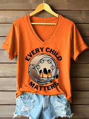 Women's Every Child Matters Print V-Neck T-Shirt