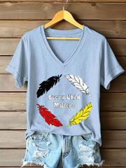 Women's every child matters V-neck T-shirts