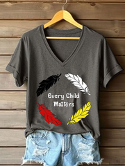 Women's every child matters V-neck T-shirts