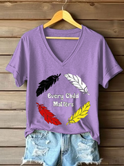 Women's every child matters V-neck T-shirts