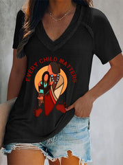 Women's every child matters V-neck T-shirts