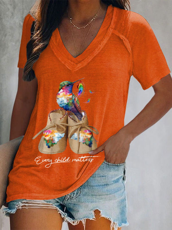 Women's every child matters V-neck T-shirts