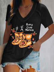 Women's every child matters V-neck T-shirts