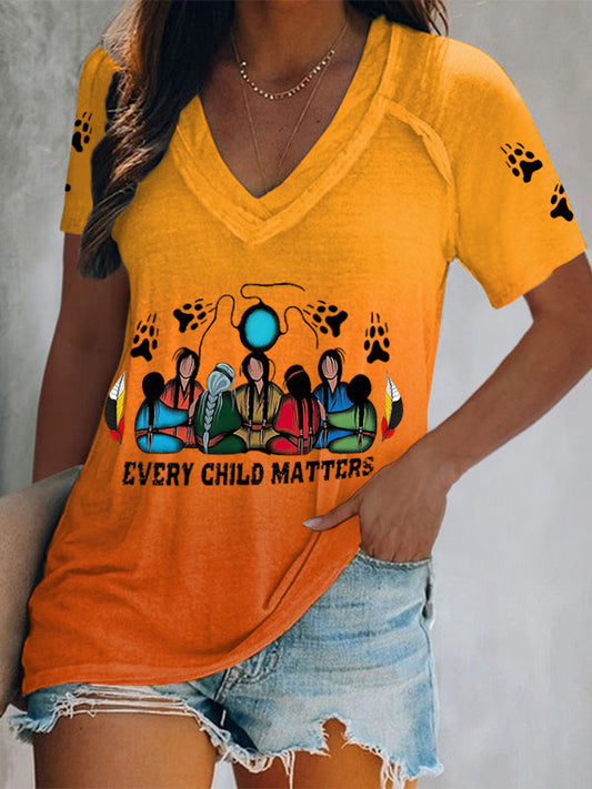 Women's every child matters V-neck T-shirts