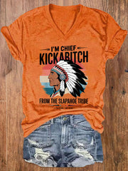 Women's I'm Chief Kickabitch Native American Print Casual T-Shirt
