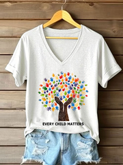 Women's every child matters V-neck T-shirts