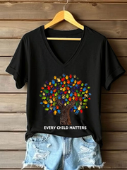 Women's every child matters V-neck T-shirts