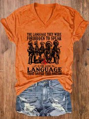 Women's The Language They Were Forbidden To Speak Printed Casual T-shirt