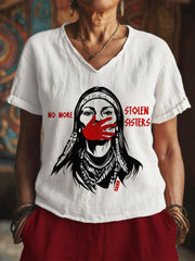 Women's No more stolen sisters V-neck tops