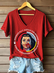 Women's MMIW Print V-Neck T-Shirt