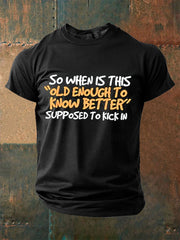 Men's Funny Slang Sarcasm 3D Print Short Sleeve T-Shirt