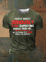 Men's Funny Slang Sarcasm 3D Print Short Sleeve T-Shirt