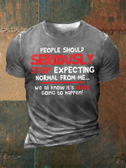 Men's Funny Slang Sarcasm 3D Print Short Sleeve T-Shirt