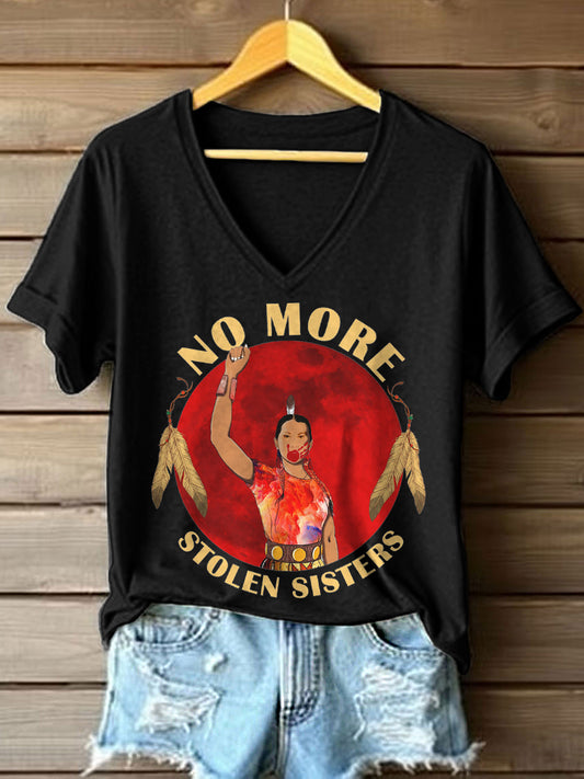 Women's MMIW Print V-Neck T-Shirt