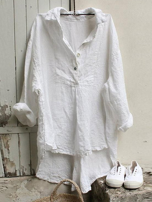 Women's Vintage Simple Linen Shirt