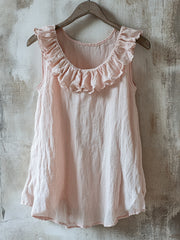 Women's Elegant Ruffled Design Linen Shirt