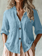Women's Vintage Simple Linen Shirt
