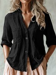 Women's Vintage Simple Linen Shirt